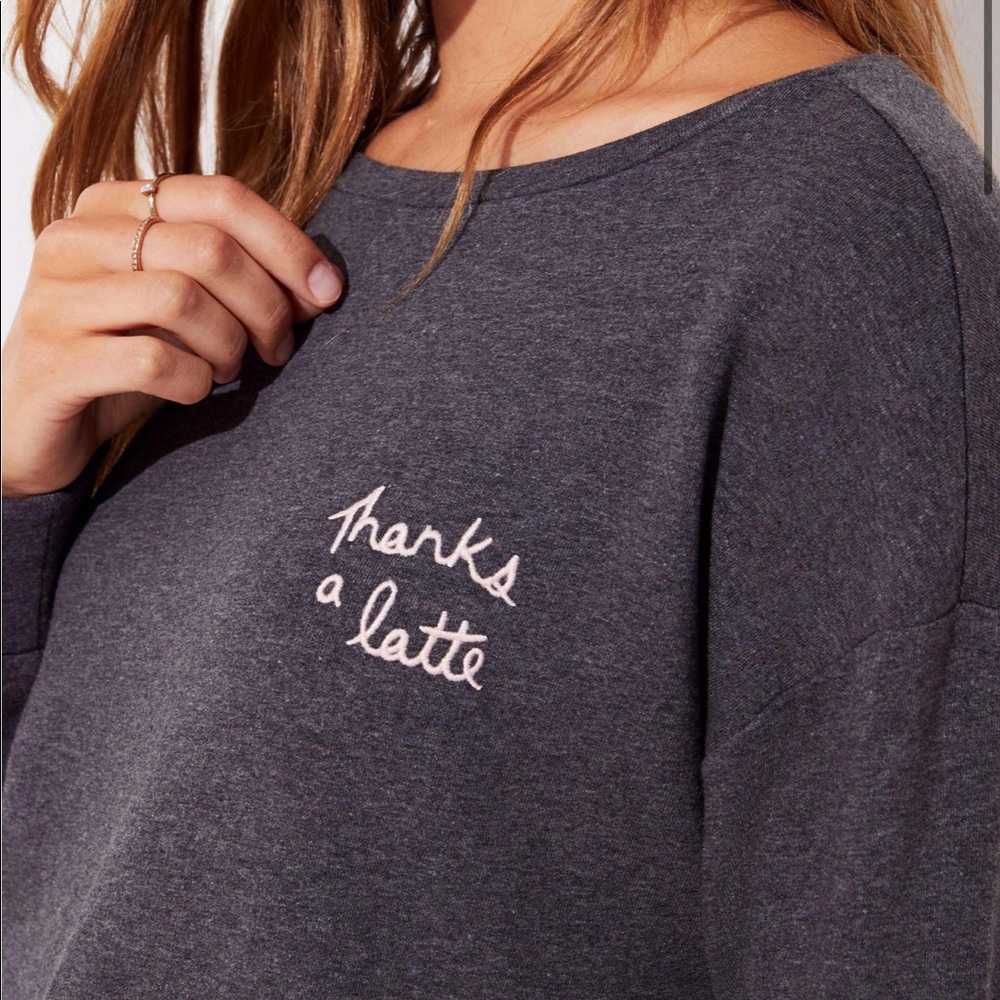 Loft | Thanks A Latte grey sweater